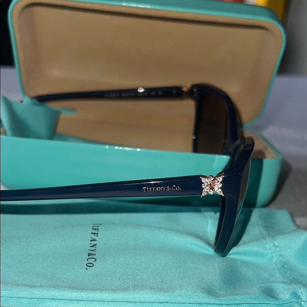 Tiffany & Co. Dark Blue Sunglasses with Crystal Detail